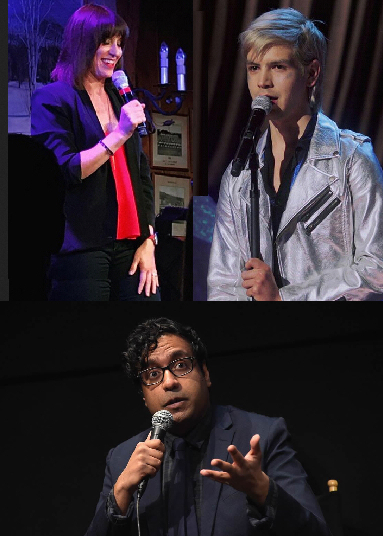 Ophira Eisenberg, Julio Torres, and Hari Kondabolu